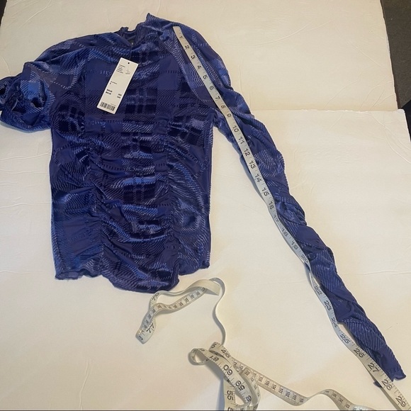 Urban Outfitters Top Mock Neck Burnout Velvet Small New With Tags Natalia - Picture 4 of 11
